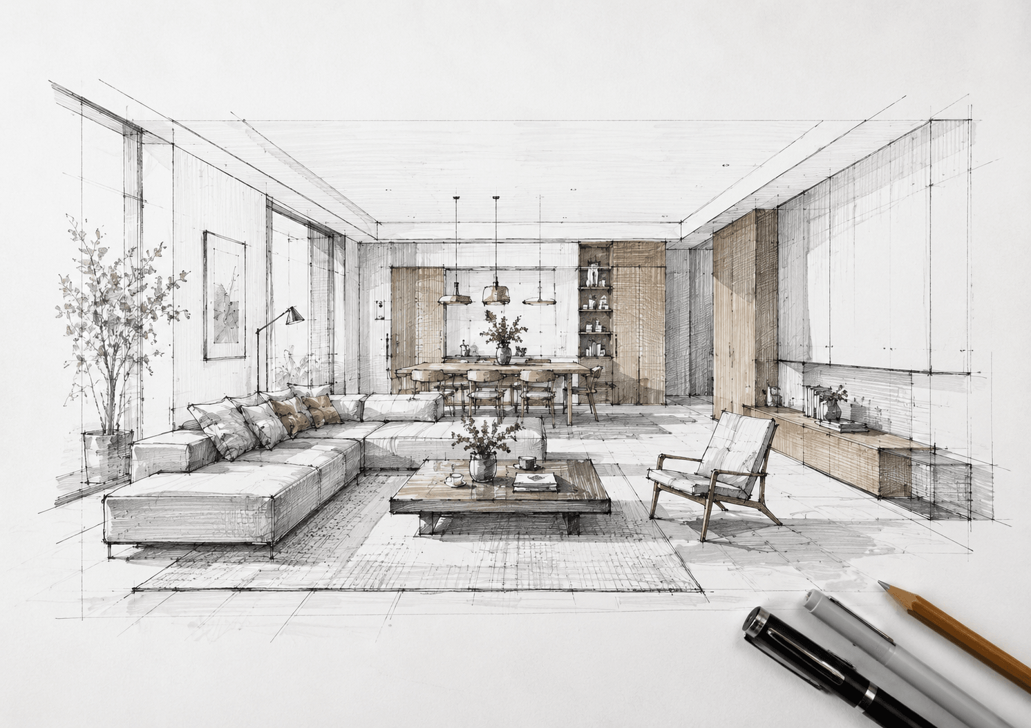 Cours de dessin architectural à la main