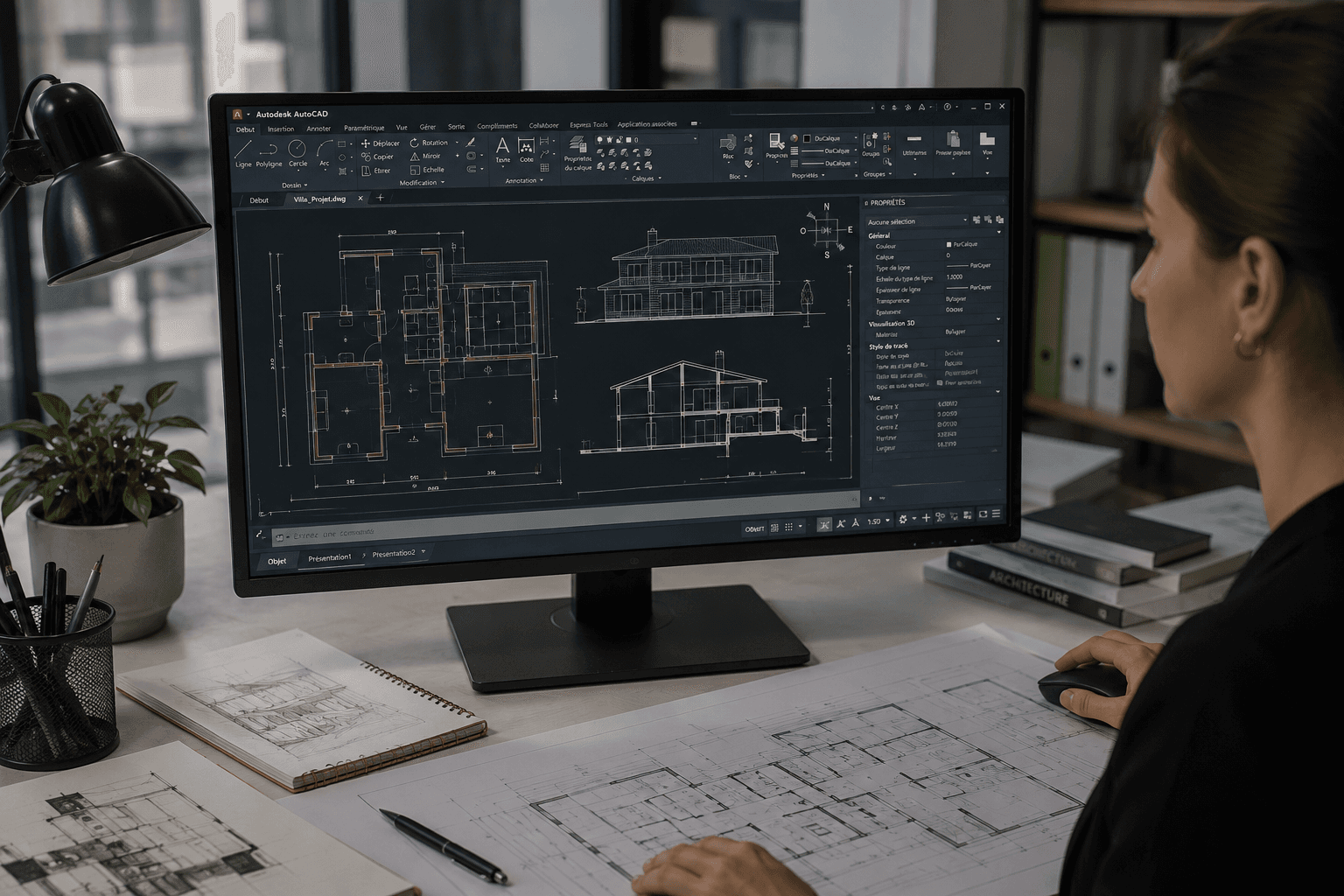 Formation AutoCAD — plans techniques architecture intérieure